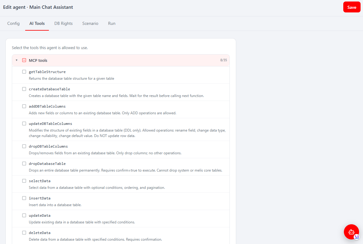 Agent AI Tools allow-list