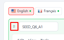 Drag-to-reorder handle on an answer row.