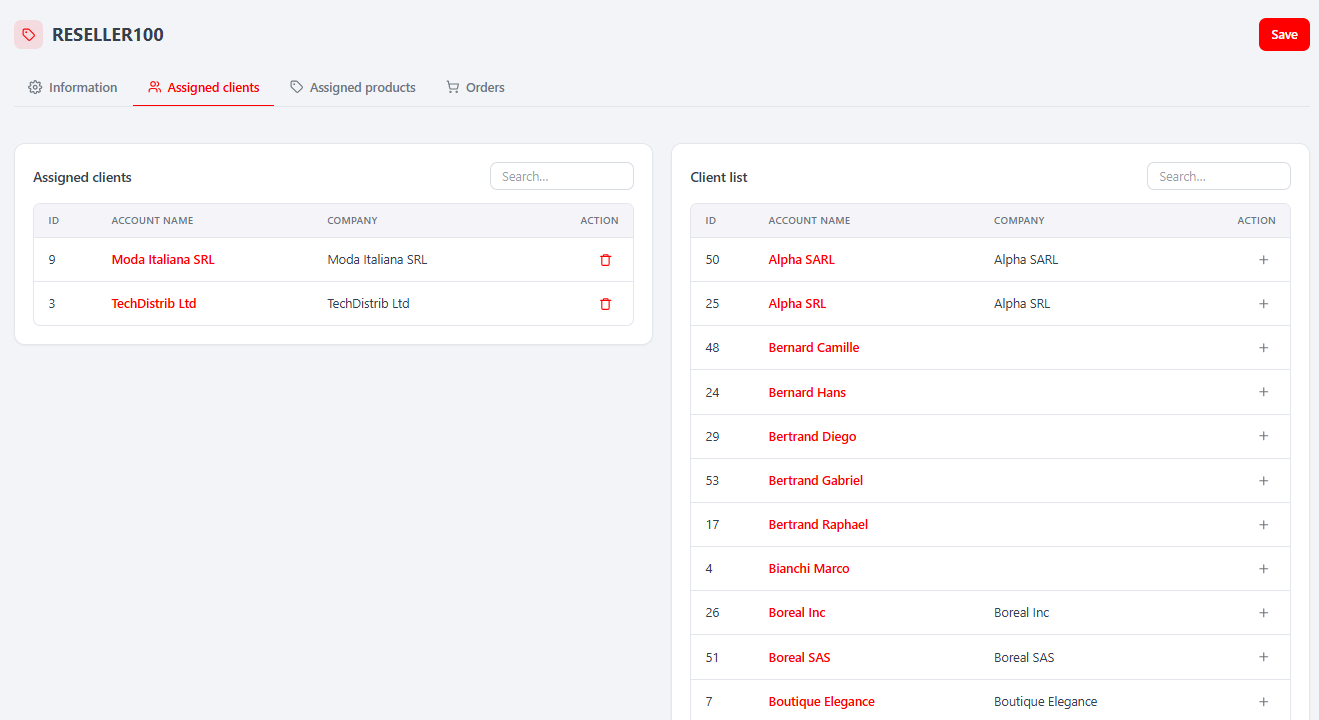 Coupon editor — Assign account tab