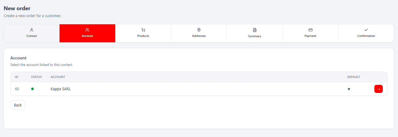 The checkout wizard — addresses / summary step