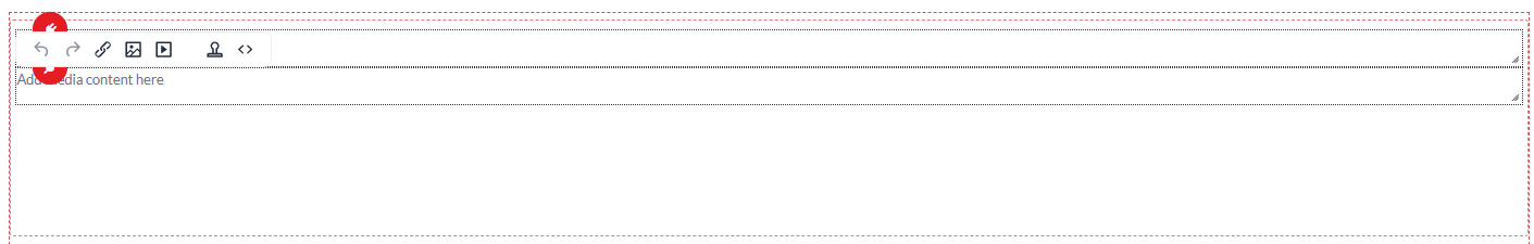 Media block in place with the Add media content here placeholder